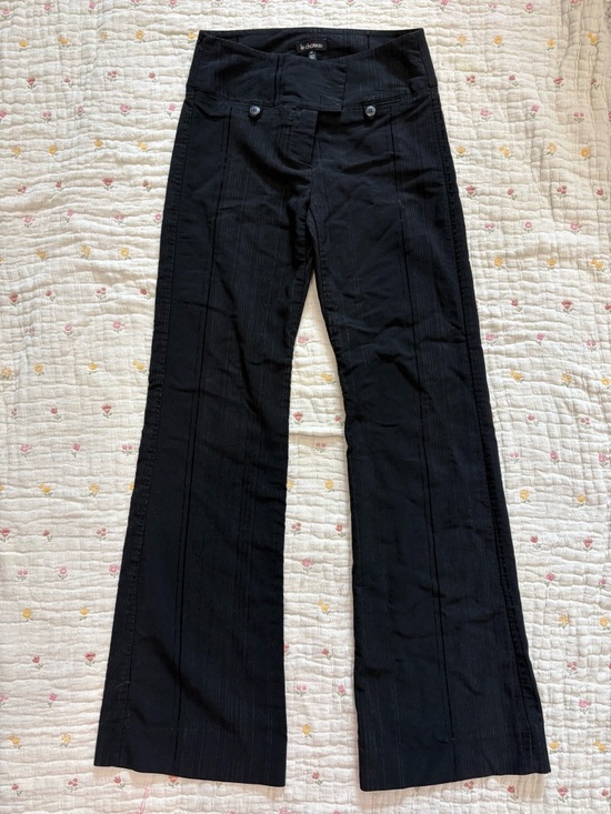 le chateau Pants - le château Black Pinstripe Wide-Leg Trousers